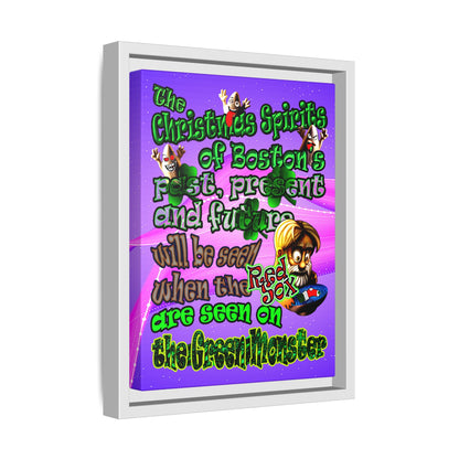 christmas spirits of boston - framed canvas art (purple-pink wave)