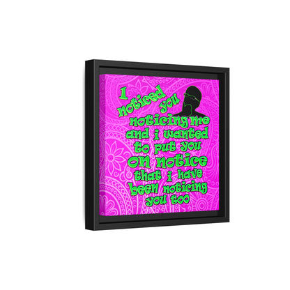 noticed you noticing - framed canvas art (pink swirl)