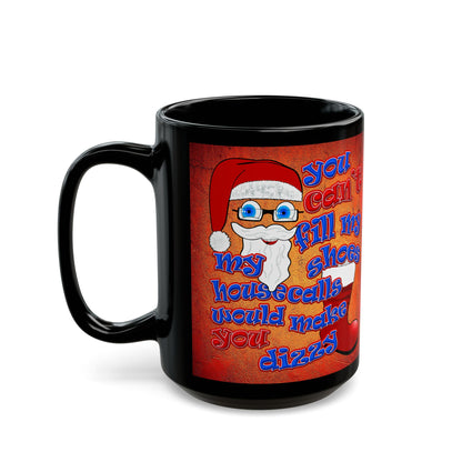 santa's shoes - Black Mug (burnt orange)