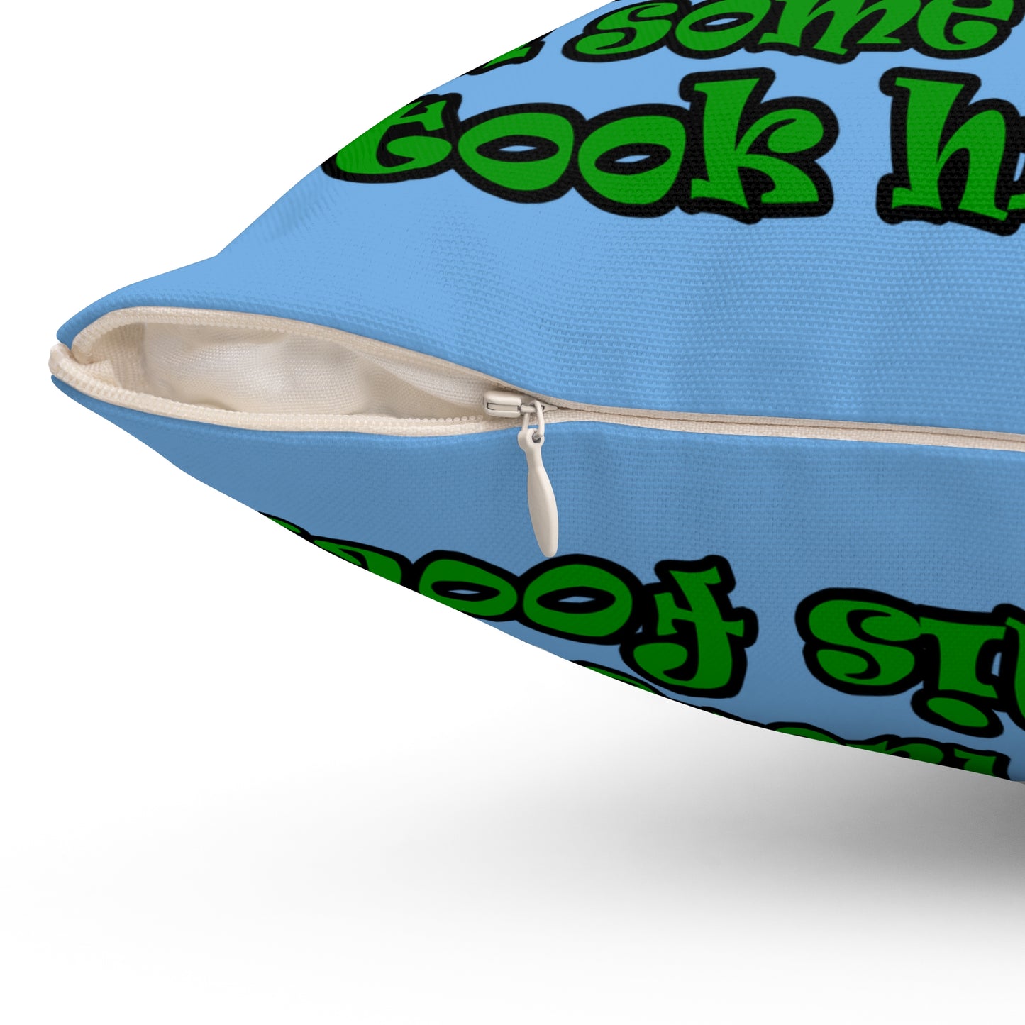 turtle race - Spun Polyester Square Pillow - (light blue)