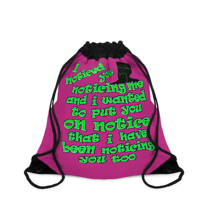noticed you noticing - Drawstring Bag (pink)
