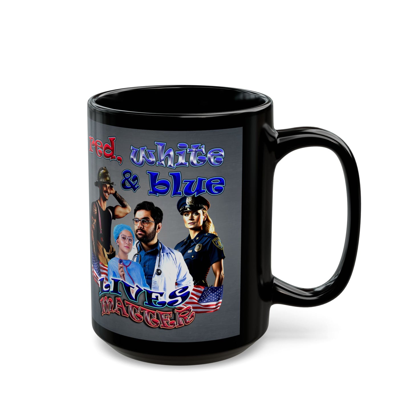 rw&b lives matter - Black Mug (grey-light grey)