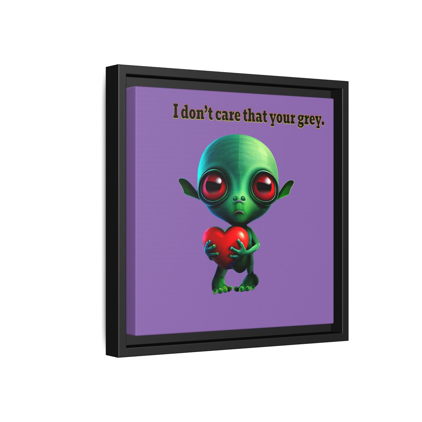 I don't care that your grey - framed canvas art (light purple)