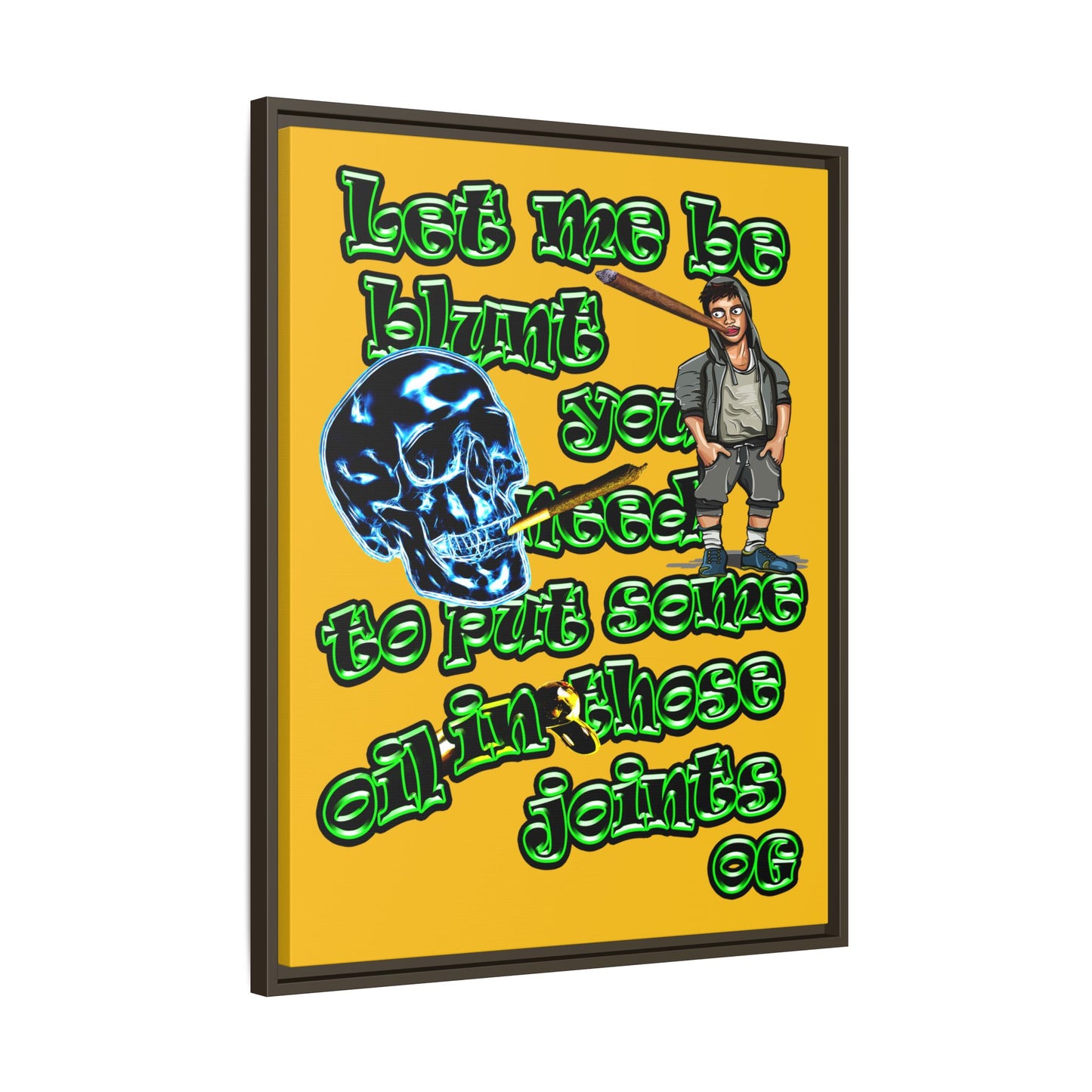 og - framed canvas art (yellow)