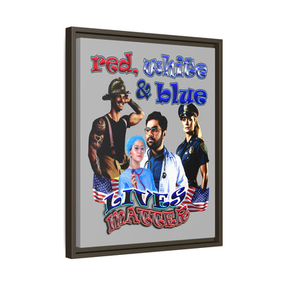 rw&b lives matter - framed canvas art (light grey)