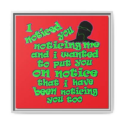 noticed you noticing - framed canvas art (red)