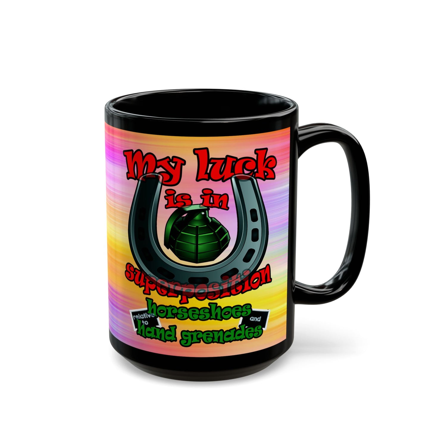 my luck - Black Mug (color blur)