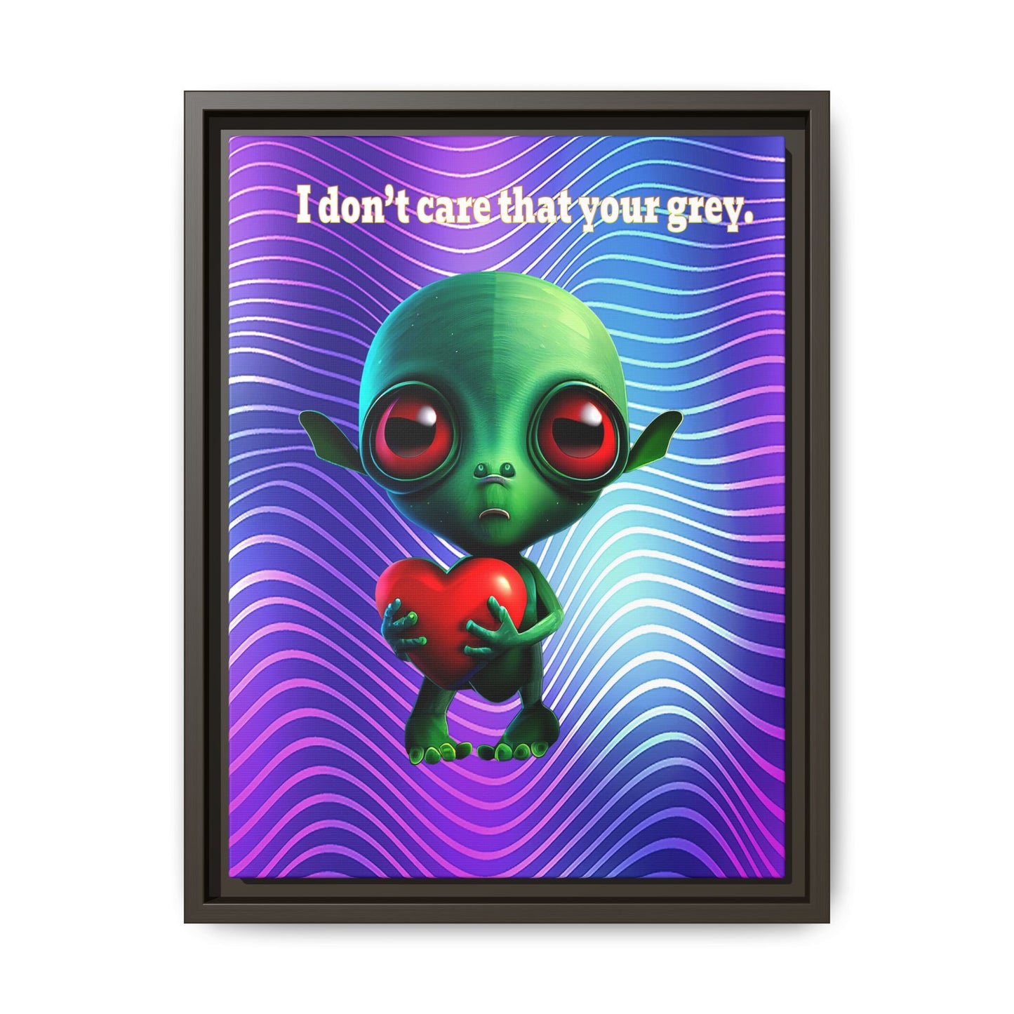 I don't care that your grey - framed canvas art (purple wave)