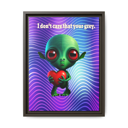 I don't care that your grey - framed canvas art (purple wave)