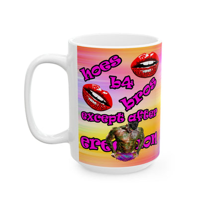 hoes b4 bros - White Mug (color blur)
