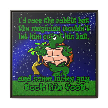 turtle race - framed canvas art ('snoops' background)