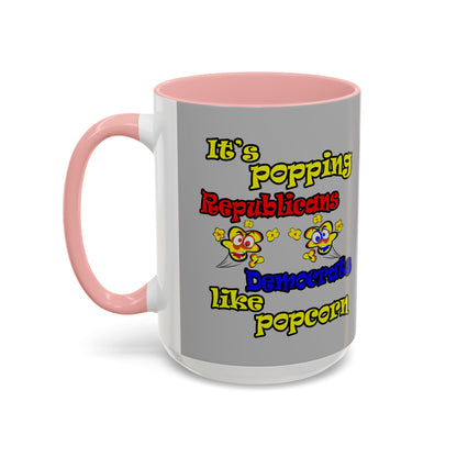 popping like popcorn - Accent Mug (light grey)