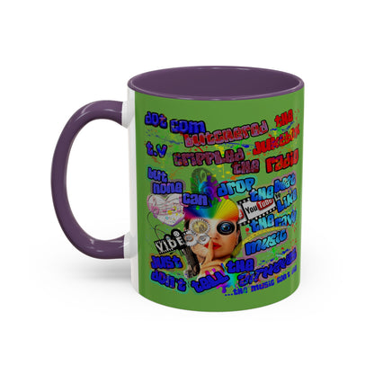 drop the beat - Accent Mug (green)