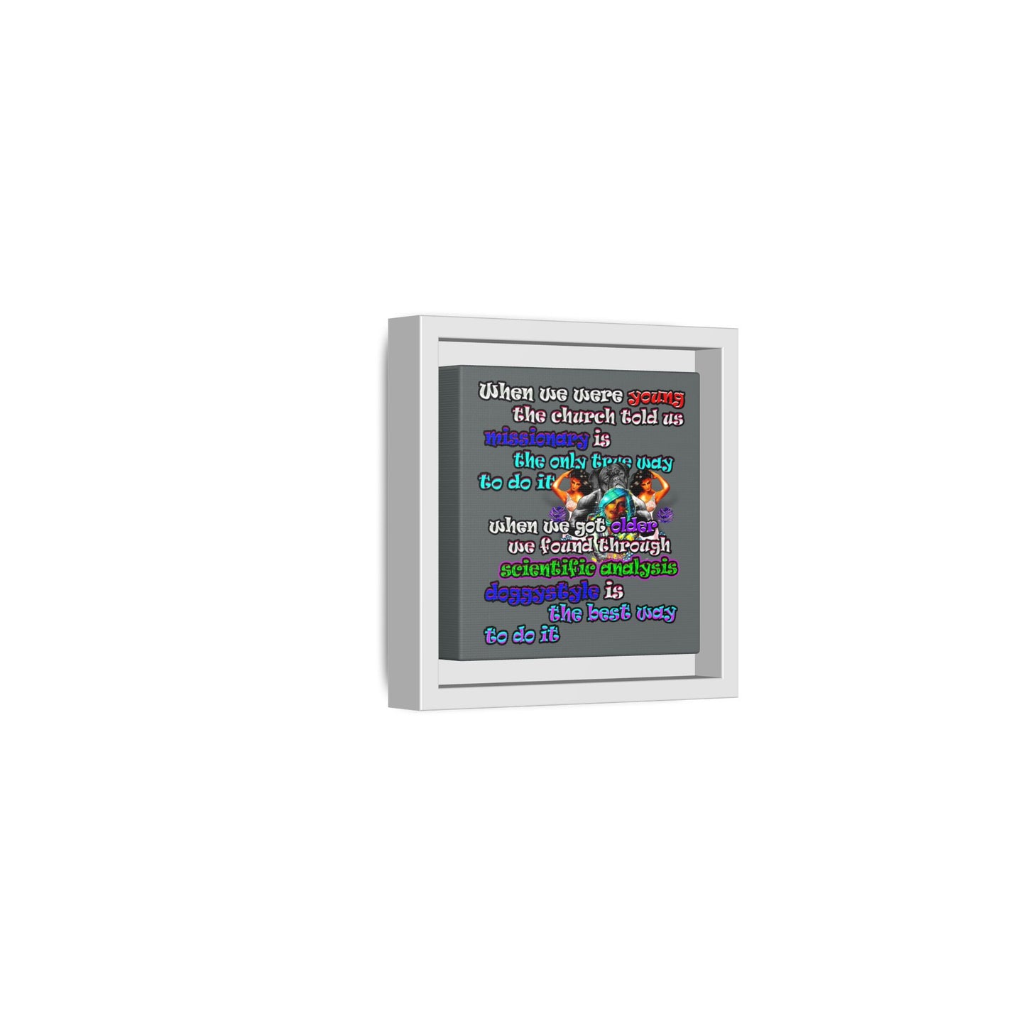 doggystyle - framed canvas art (dark grey)