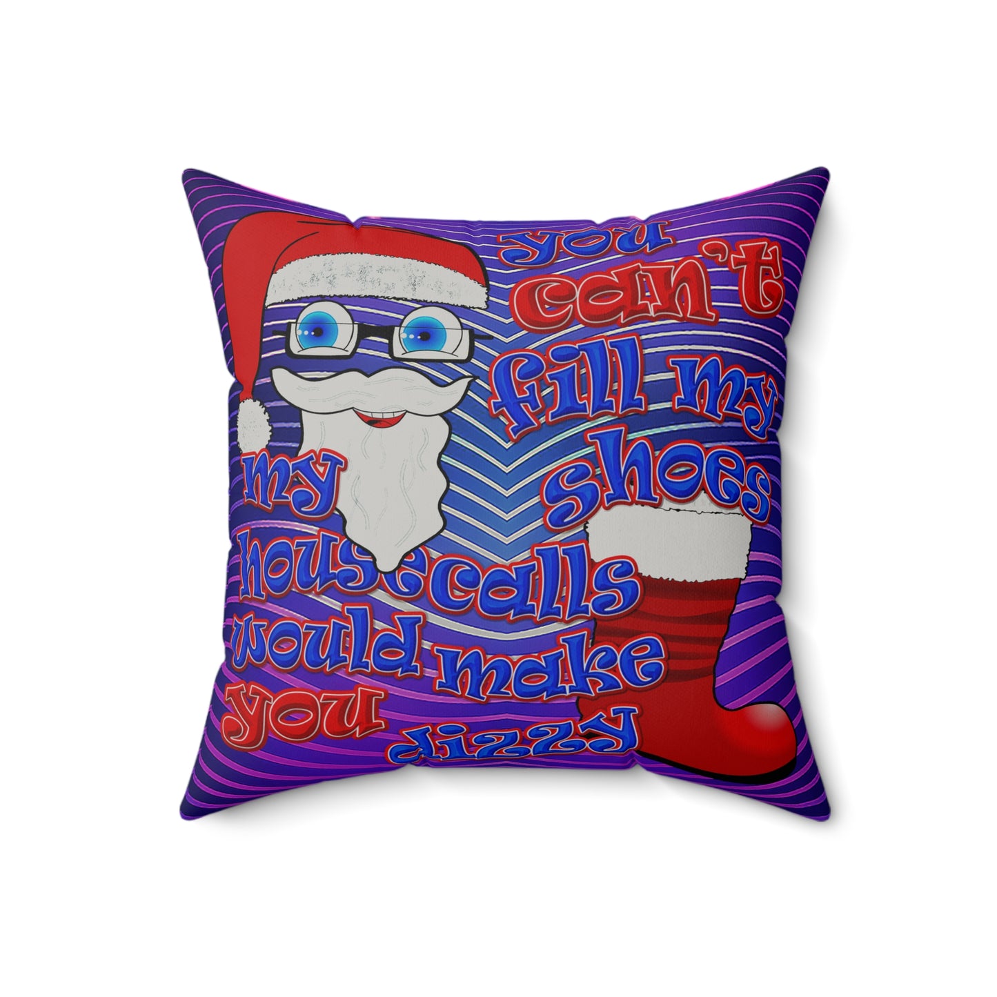santa's shoes - Faux Suede Square Pillow - (purple wave)