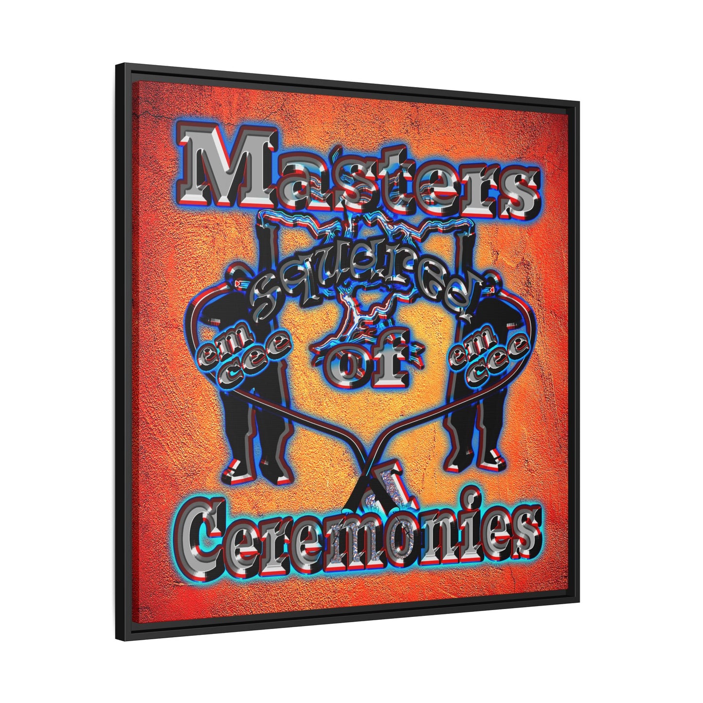 em cee squared - framed canvas art (burnt orange)