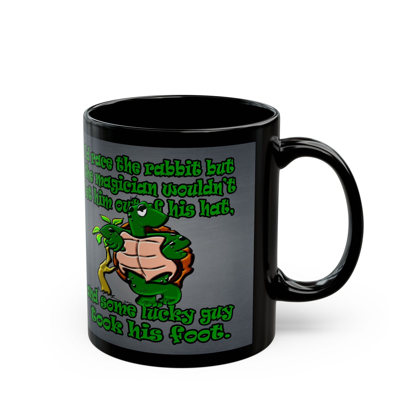 turtle race - Black Mug (grey-light grey)