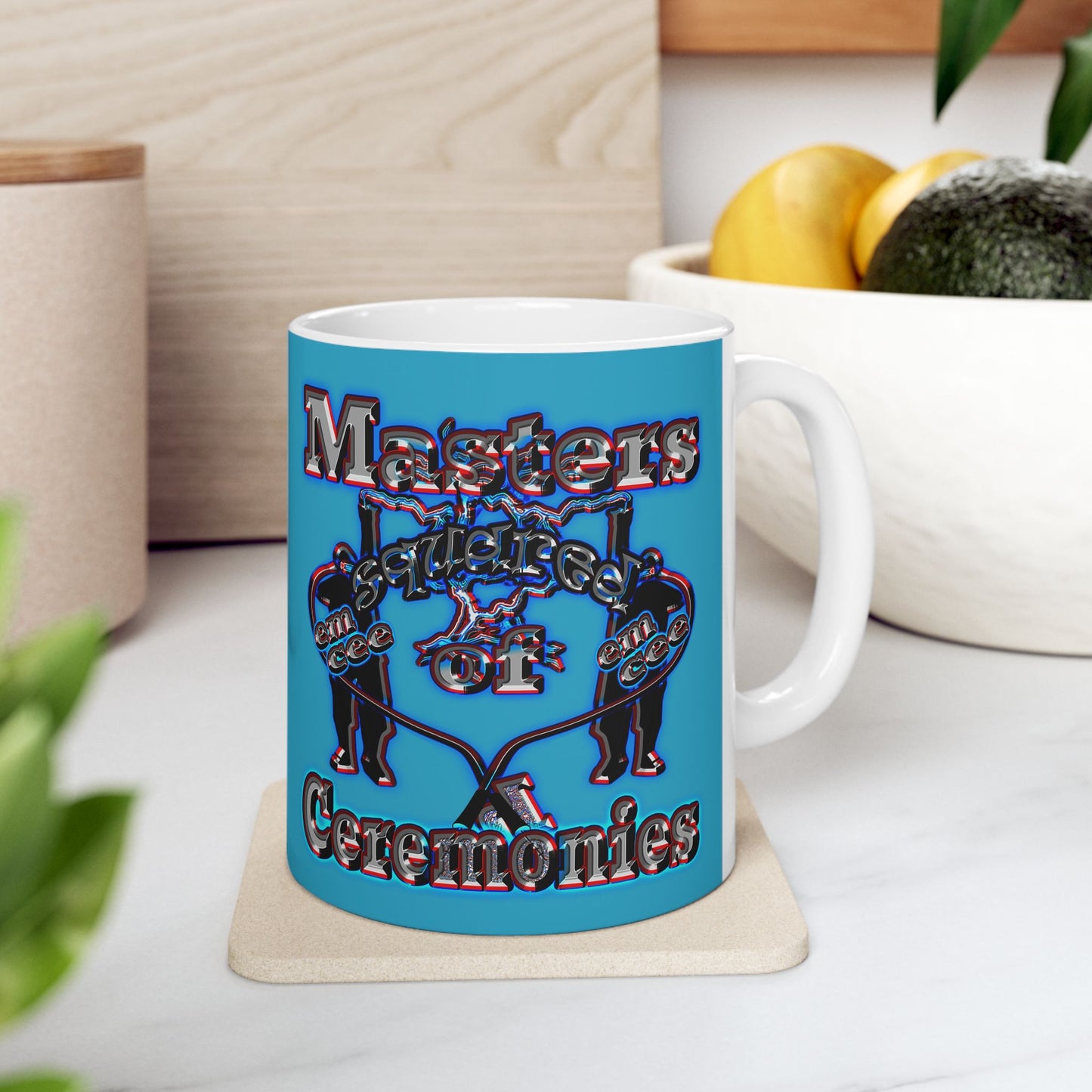 em cee squared - White Mug (turquoise)