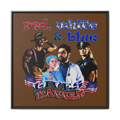 rw&b lives matter - framed canvas art (brown)
