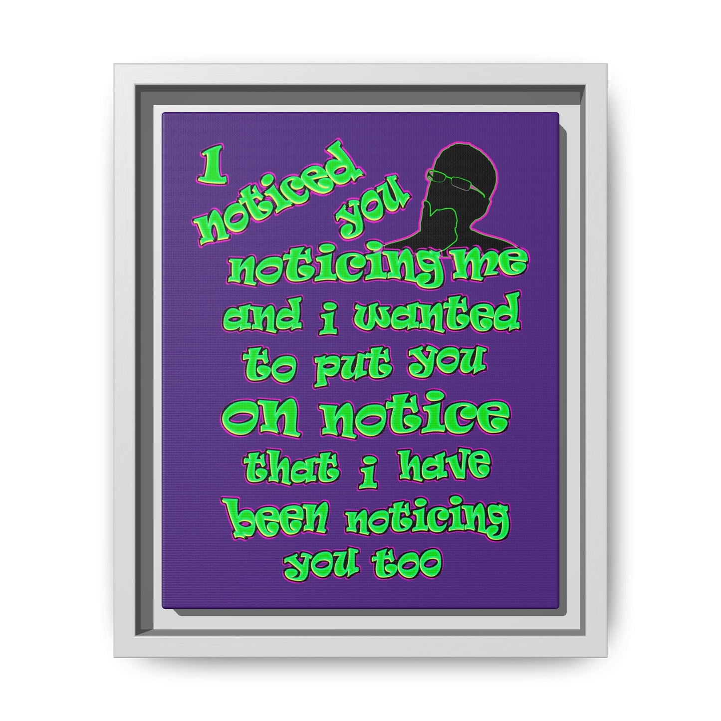 noticed you noticing - framed canvas art (purple)