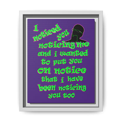 noticed you noticing - framed canvas art (purple)