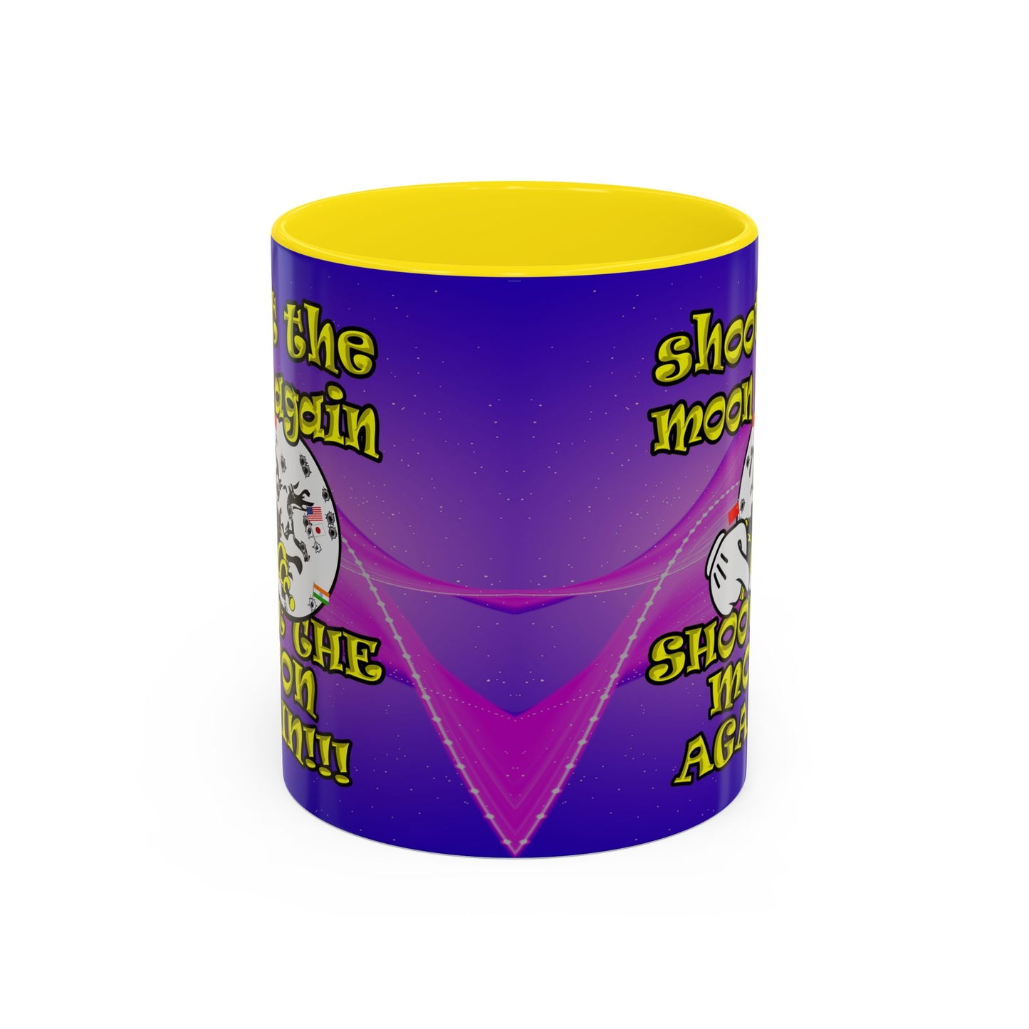 shoot the moon again - Accent Mug (purple-pink wave)