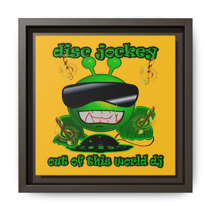 disc jockey - framed canvas art (yellow)