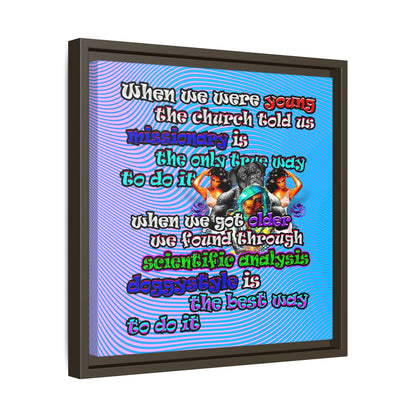 doggystyle - framed canvas art (light blue-purple wave)