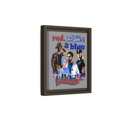 rw&b lives matter - framed canvas art (grey)