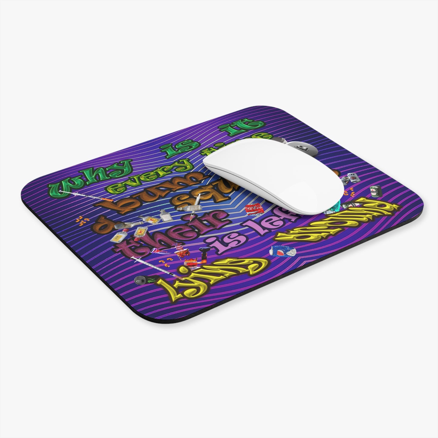 the bum's shit - Mouse Pad (Rectangle) (purple wave)