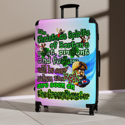 christmas spirits of boston - Suitcase (light blue-pink wave)