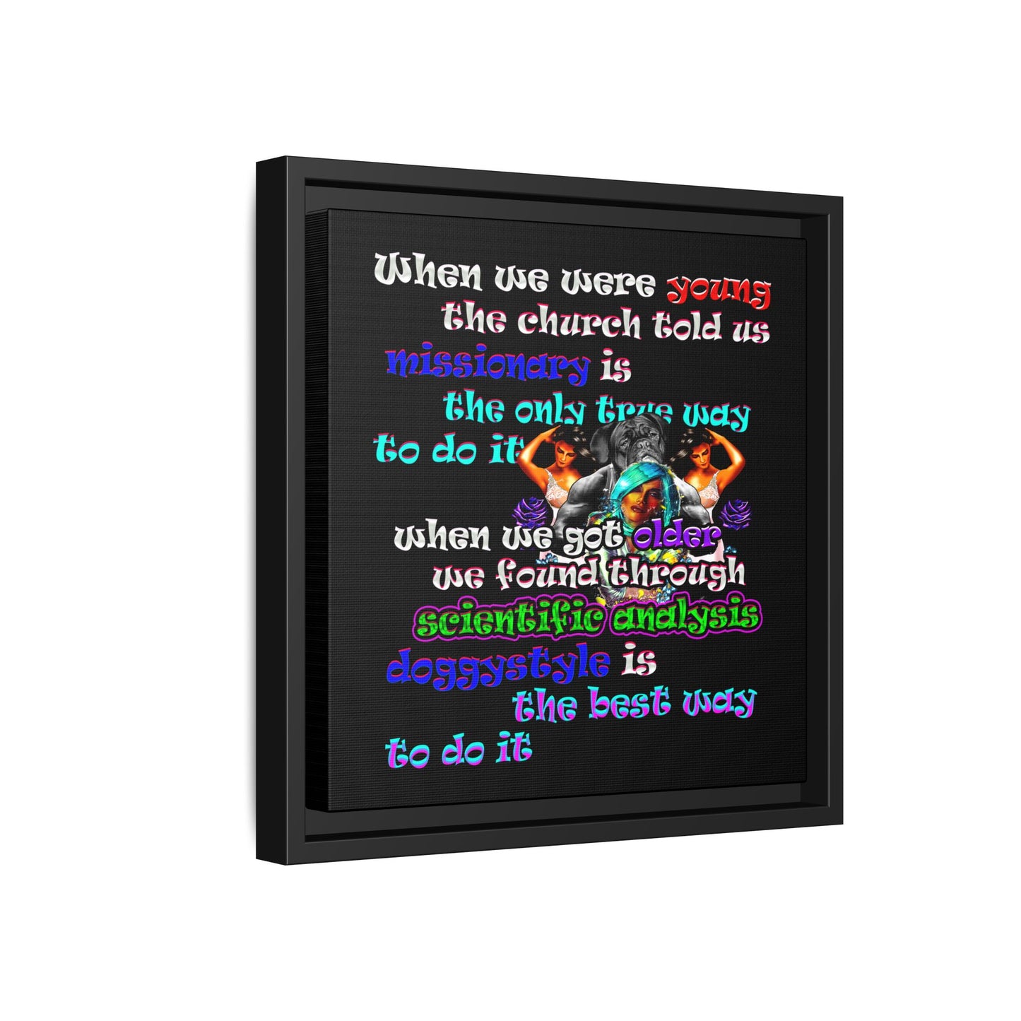 doggystyle - framed canvas art (black)
