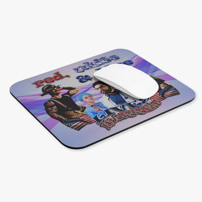 rw&b lives matter - Mouse Pad (Rectangle) (light blue-pink wave)