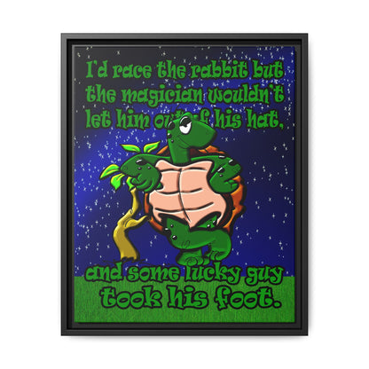 turtle race - framed canvas art ('snoops' background)