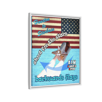 shoot for the stars - framed canvas art (faded blue)