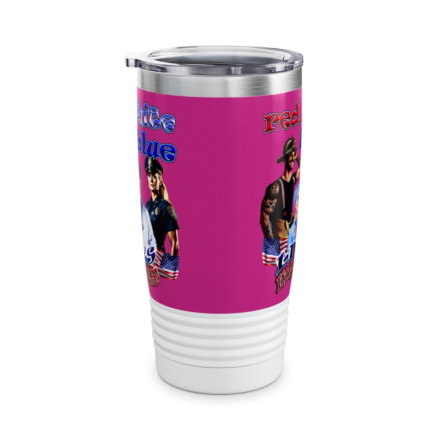 rw&b lives matter - Ringneck Tumbler, 20oz (pink)