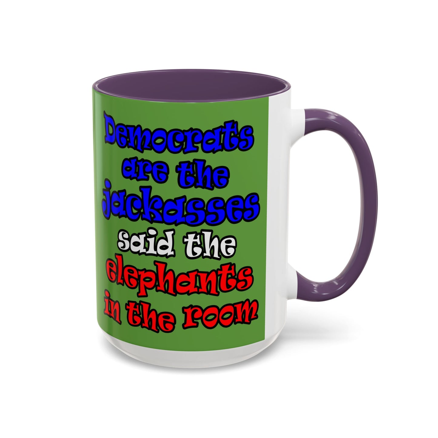 donkeys and elephants - Accent Mug (green)