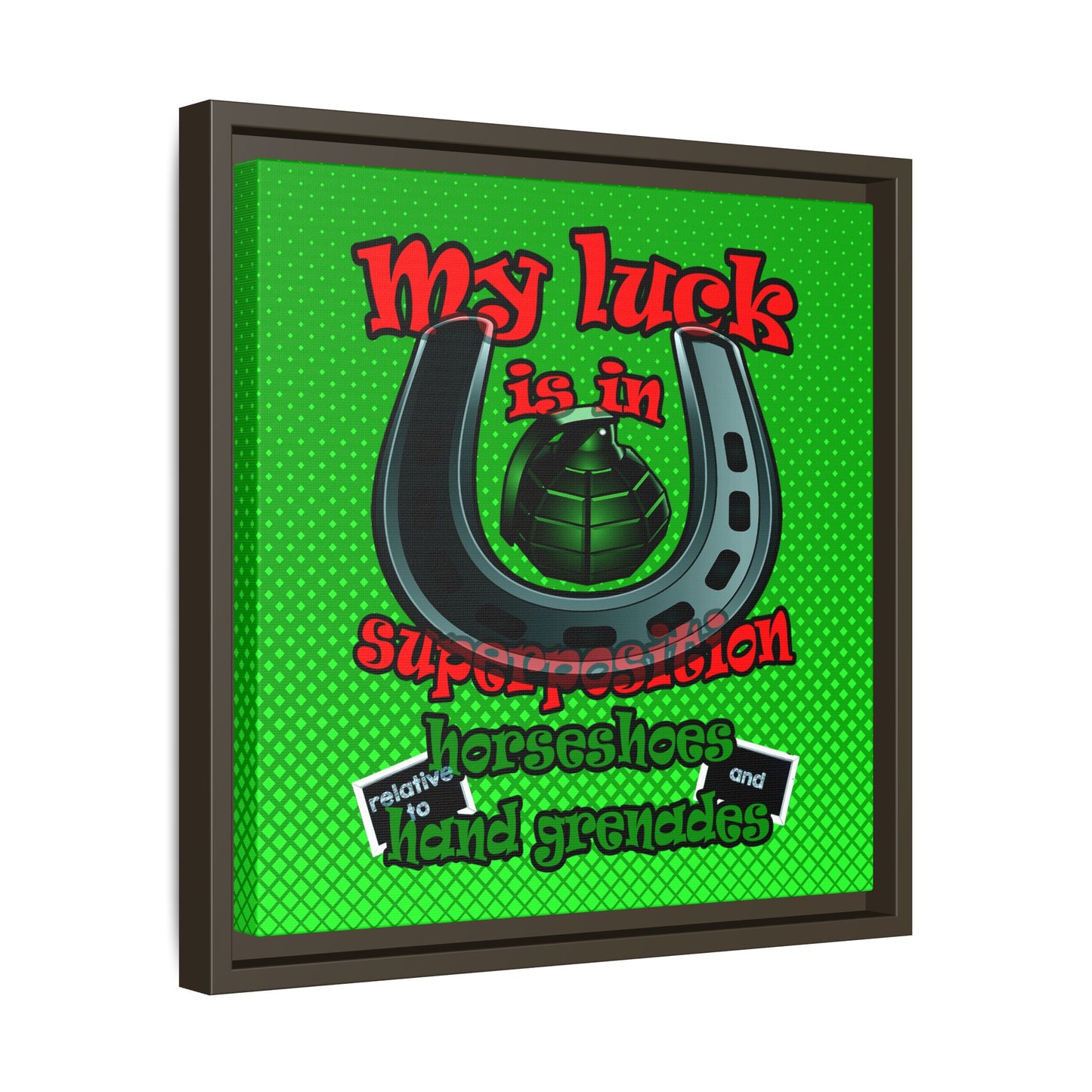 my luck - framed canvas art (logo green)