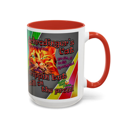 schrodinger's cat - Accent Mug (rainbow split)