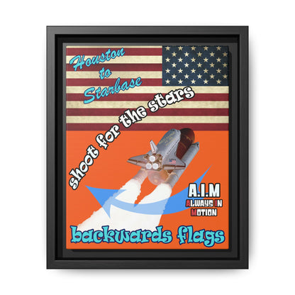 shoot for the stars - framed canvas art (orange)