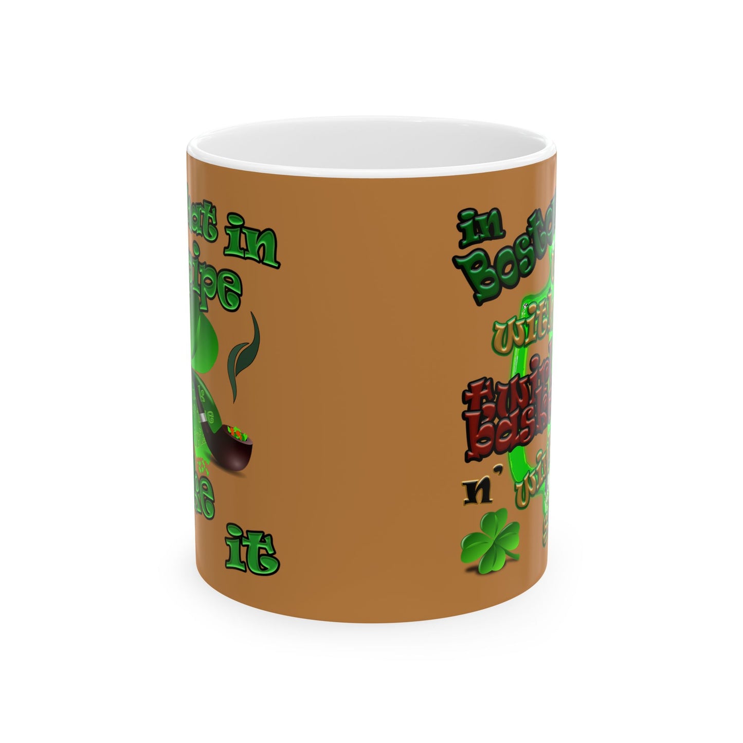 celtics logo - White Mug (light brown)