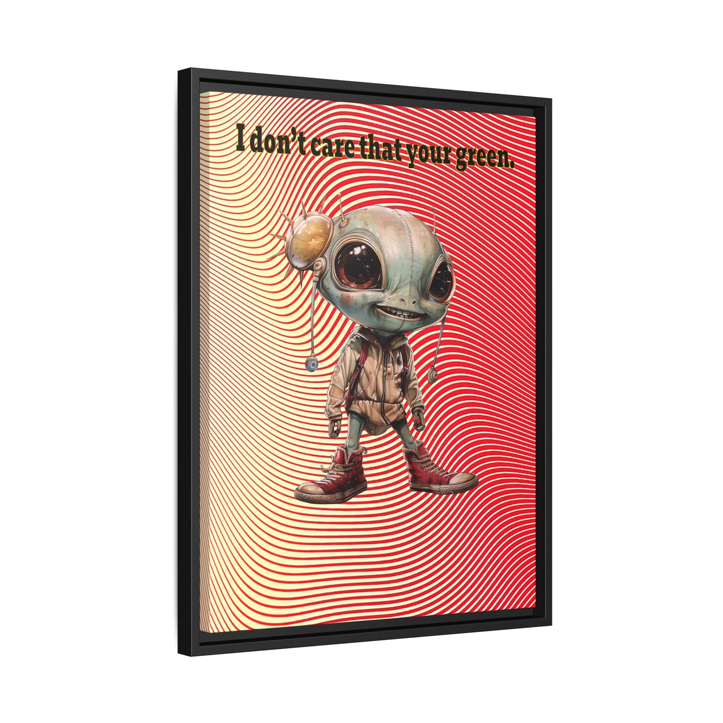 I don't care that your green - framed canvas art (yellow-orange wave)