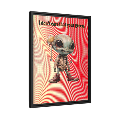 I don't care that your green - framed canvas art (yellow-orange wave)