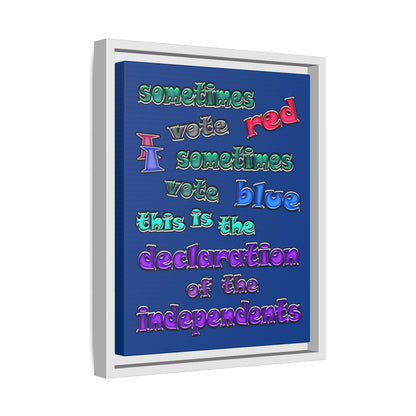 declaration of the independents - framed canvas art (dark blue)