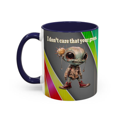 I don't care that your grey - Accent Mug (rainbow split)