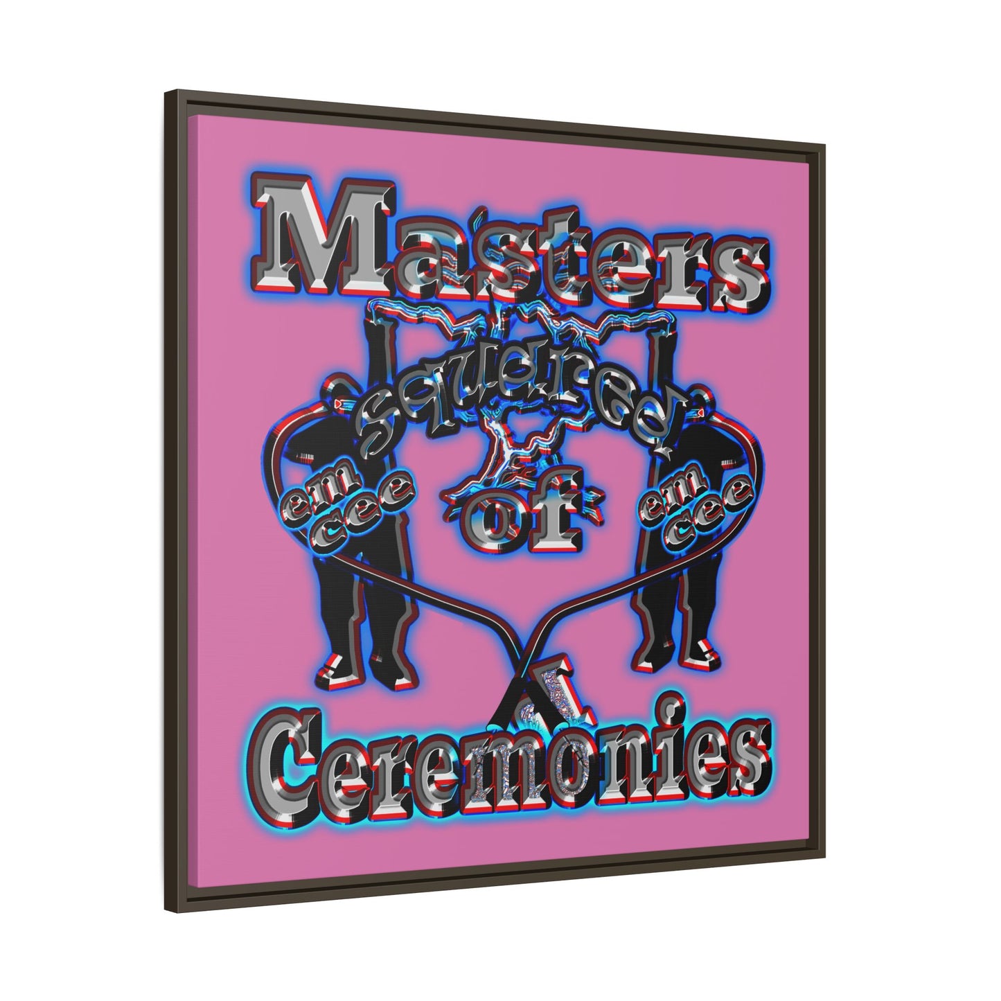 em cee squared - framed canvas art (light pink)
