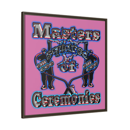 em cee squared - framed canvas art (light pink)