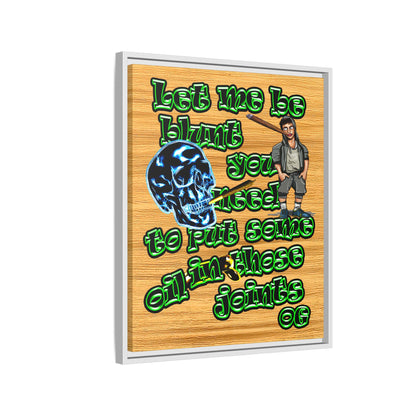 og - framed canvas art (butterscotch wood finish)
