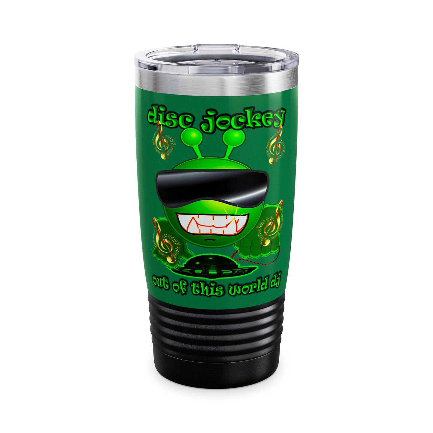 disc jockey - Ringneck Tumbler, 20oz (dark green)