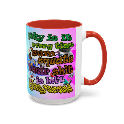 the bum's shit - Accent Mug (light blue-pink wave)